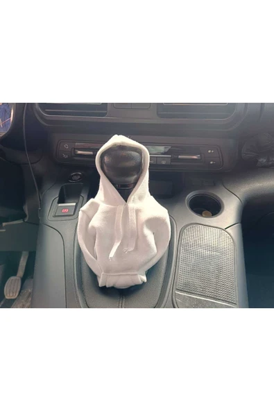 DesingONB Oto Vites Kapşonu Araç Vites Kıyafeti Poları Beyaz Tüm Araçlara Uyumlu - Resim 3