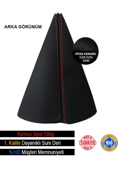 DesingONB Honda City Siyah Deri Özel Tasarım Kırmızı Spor Dikiş Vites Körüğü DesingONB - Resim 2