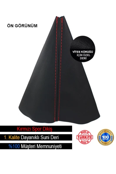 DesingONB Seat Leon Siyah Deri Özel Tasarım Kırmızı Spor Dikiş Vites Körüğü DesingONB - 1