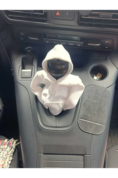 DesingONB Oto Vites Kapşonu Araç Vites Kıyafeti Poları Beyaz Tüm Araçlara Uyumlu - Resim 2