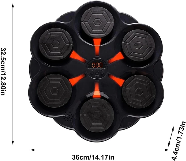Duvar Boks Makinesi Müzikli Bluetooth Hoparlör Özellikli Led Işıklı Ritimli 9 Mod Seviye Ayarlı Box - 6