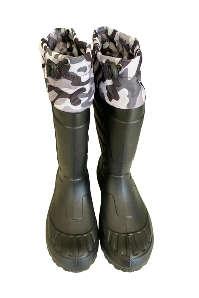 Serabien Soğuk-Sıcak İzolasyonlu Şok Emici Kaymaz Tabanlı Eva Kauçuk Çizme Siyah - 2