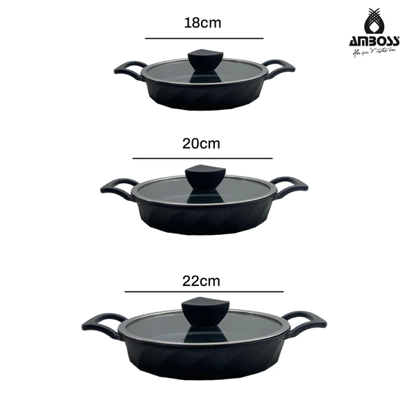 Vento 16 Parça Döküm Tencere Tava Sahan Seti (Siyah) - Resim 5