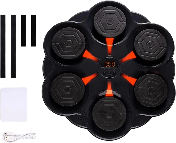 Duvar Boks Makinesi Müzikli Bluetooth Hoparlör Özellikli Led Işıklı Ritimli 9 Mod Seviye Ayarlı Box - 7