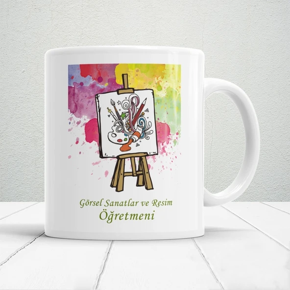 Görsel Sanatlar ve Resim Öğretmenlerine Özel Öğretmenler Günü Hediyelik Baskılı Kupa