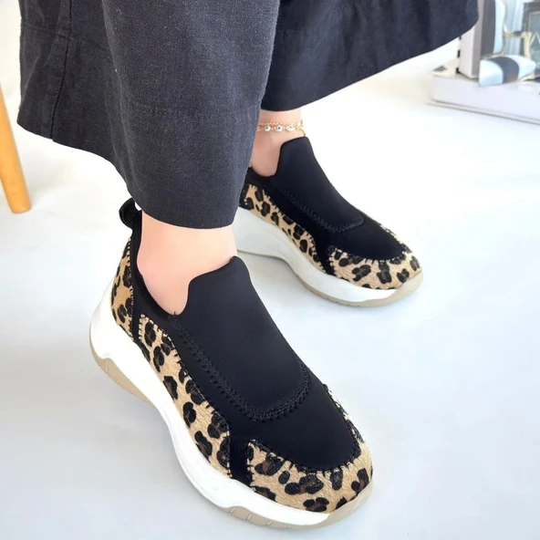 Kendy Leopar Süet Spor Ayakkabı - Resim 4