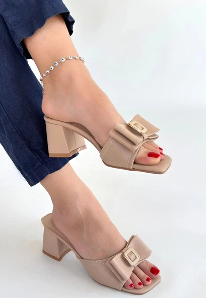 Pier Nude Cilt Topuklu Terlik - Resim 2