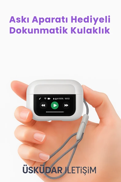 ÜSKÜDAR İLETİŞİM Dijital Ekranlı Kulaklık X36 ANC Gürültü Engelleme İOS     Android Tüm Telefonlara Uyumlu Kulaklık - 4