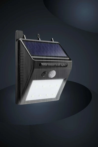 Bahçe Aydınlatma Sensörlü Güneş Enerjili Duvar Lambası 40 Led Işık - 3