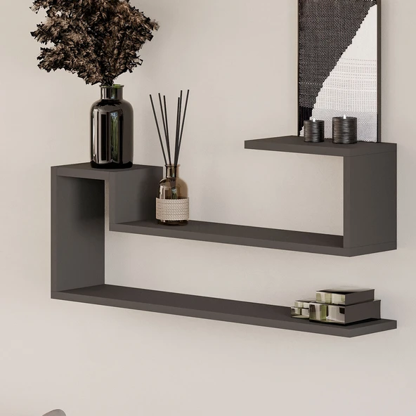 Ravi Dekoratif Duvar Rafı, Modern Kitaplık ve Raf Ünitesi - 3