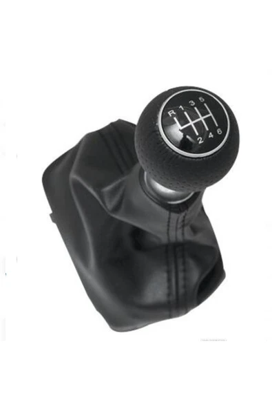 DesingONB Volkswagen Golf 5 2003-2008 İçin Uyumlu Vites Körüğü Siyah Deri Siyah Dikiş - 2