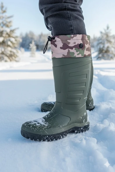 Serabien Soğuk-Sıcak İzolasyonlu Şok Emici Kaymaz Tabanlı Eva Kauçuk Çizme Yeşil ürün görseli