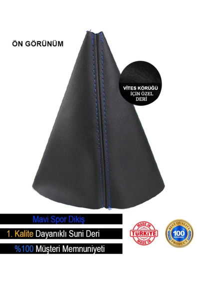 DesingONB Renault 19 Europa Siyah Deri Özel Tasarım Mavi Spor Dikiş Vites Körüğü DesingONB - 1
