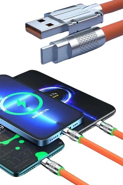 Android ve İOS Uyumlu 180 Derece Type-c Şarj Kablosu - 4