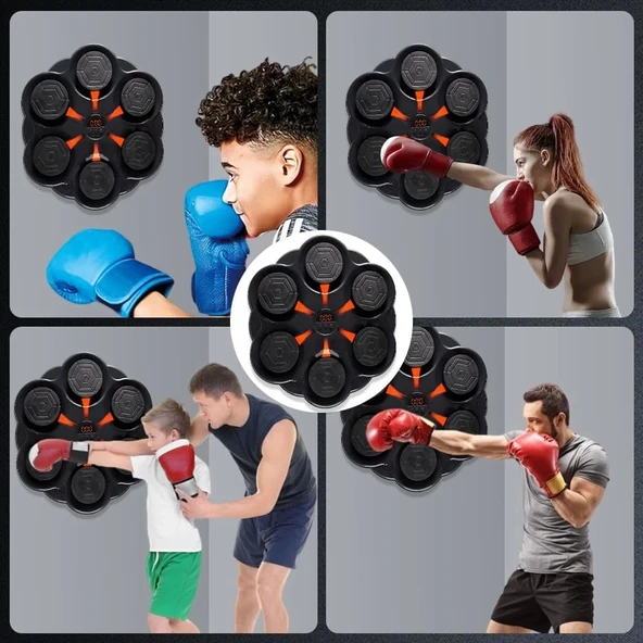 Duvar Boks Makinesi Müzikli Bluetooth Hoparlör Özellikli Led Işıklı Ritimli 9 Mod Seviye Ayarlı Box - 2