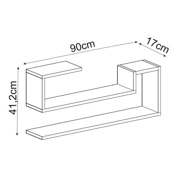 Ravi Dekoratif Duvar Rafı, Modern Kitaplık ve Raf Ünitesi - 5