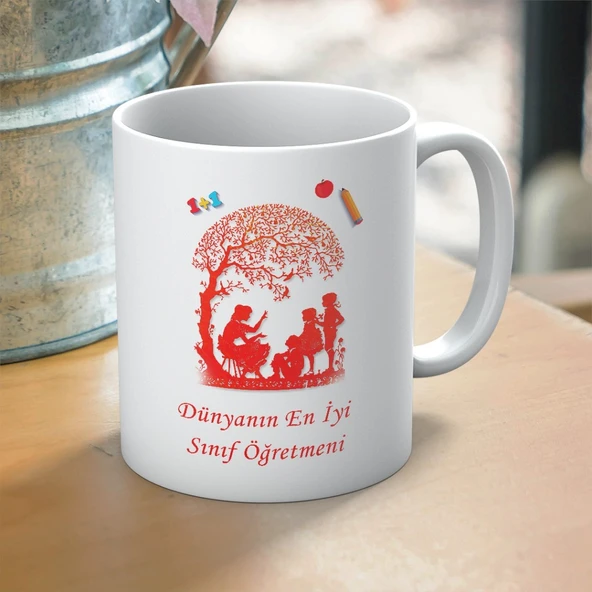 Dünyanın En İyi Sınıf Öğretmeni Yazılı Öğretmenler Günü Hediyelik Baskılı Kupa ürün görseli 1