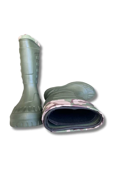 Serabien Soğuk-Sıcak İzolasyonlu Şok Emici Kaymaz Tabanlı Eva Kauçuk Çizme Yeşil - Resim 5