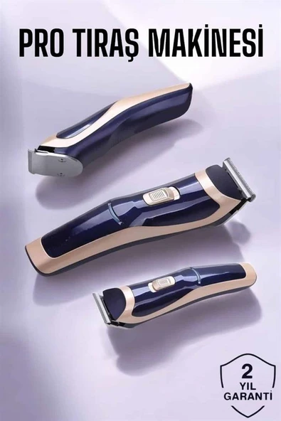 Profesyonel Şarjlı Saç ve Sakal Traş Makinesi Kolay Kullanım - Resim 2