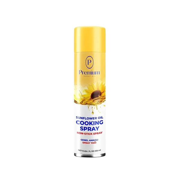 Premium Cooking Spray, Hafif ve Pratik Pişirme Ayçiçek Yağı Spreyi 250 ml - 1