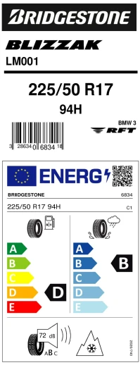Brıdgestone 225/50R17 94H M+S Sfm Blızzak Lm001 Rft Oto Kış Lastiği (Üretim Yılı:2022) - Resim 4