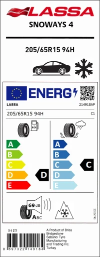 Lassa 205/65R15 94H M+S Sfm Snoways 4 Oto Kış Lastiği (Üretim Yılı:2022) - 4