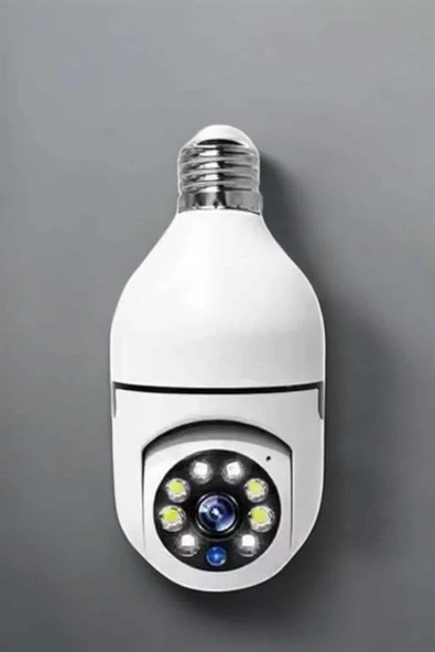 Ampul Görünümlü Güvenlik Kamerası Duylu Wifi Kamerası Dönebilen - 3