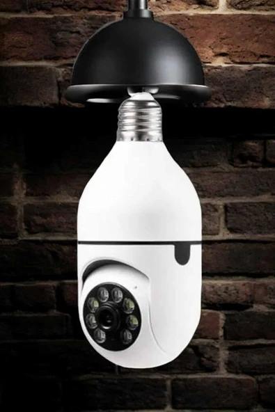 Wifi Kamera Duylu Ampul Görünümlü 360 Derece Dönebilen Ev Kamerası - 5