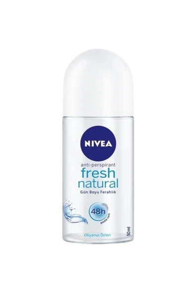 Nivea Kadın Roll-on Deodorant Fresh Natural 50ml, 72 Saat Anti-Perspirant Ter Koruması, Alkolsüz