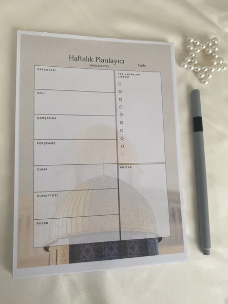 Kudüs Temalı Haftalık Planlayıcı - 2