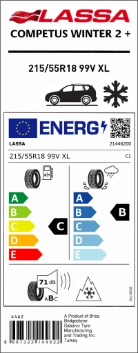 Lassa 215/55R18 99V Xl M+S Sfm Competus Wınter 2+ (4X4-Suv) Kış Lastiği (Üretim Yılı:2024) - Resim 2