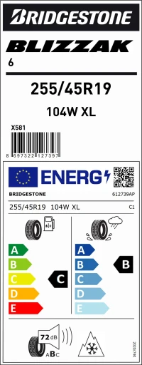 Brıdgestone 255/45R19 104W Xl M+S Sfm Blızzak 6 (4X4-Suv) Kış Lastiği (Üretim Yılı:2025) - Resim 4
