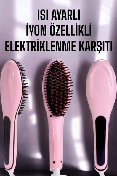 Saç Düzleştirici Tarak Isı Ayarlı Yıpranma Önleyici Düzleştirici Fön Tarak - Resim 2