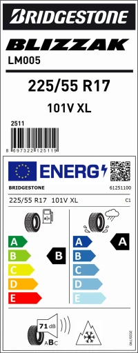Brıdgestone 225/55R17 101V Xl M+S Sfm Blızzak Lm005 Oto Kış Lastiği (Üretim Yılı:2024) - Resim 4