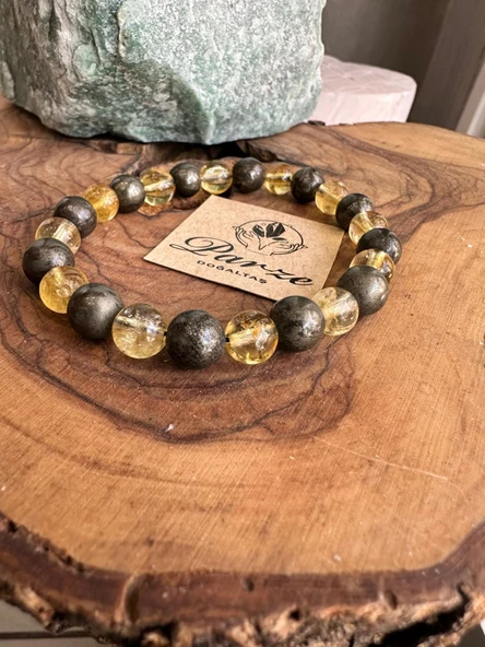 Sitrin ve Pirit Doğaltaş Bileklik