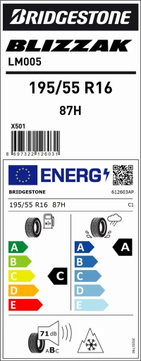 Brıdgestone 195/55R16 87H M+S Sfm Blızzak Lm005 Oto Kış Lastiği (Üretim Yılı:2024) - Resim 4