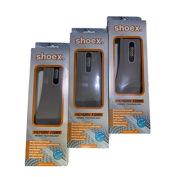 Ayakcenter Shoex Gri Memory Foam Insole Ayakkabı Tabanlık - Resim 7