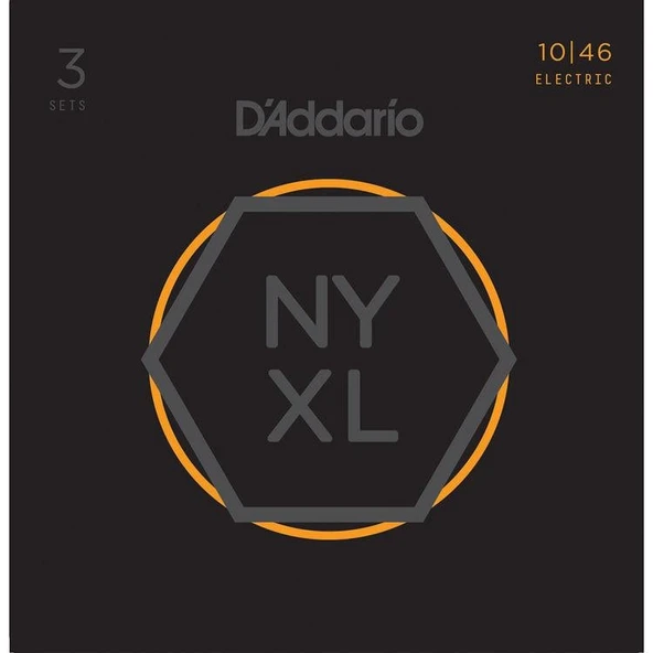 DADDARIO NYXL1046-3P ELEKTRO GİTAR TEL SETİ, 3 LÜ PAKET, REGULAR LIGHT