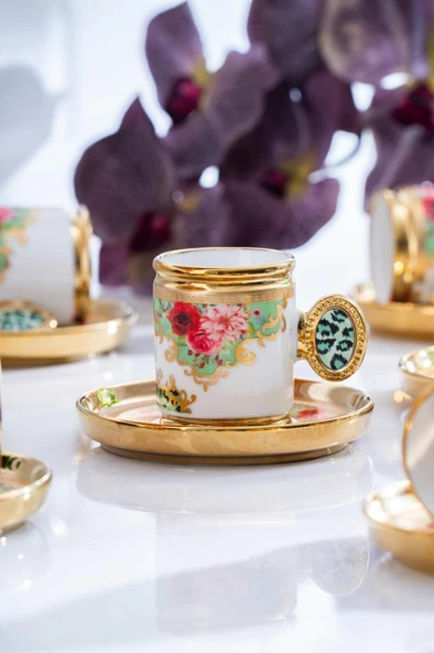 Acar Caviar Yeşil 6'lı Kahve Fincan Takımı SHP-07190 - 2