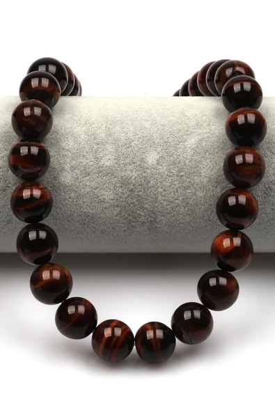 Kırmızı Kaplan Gözü Doğaltaş Dizi 14 mm Küre Kesim - Resim 2