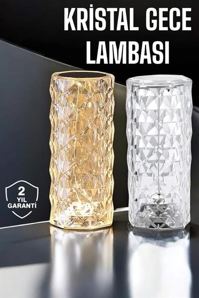 Gece Lambası Kristal Lamba Dokunmatik Şarjlı Hediyelik - 2