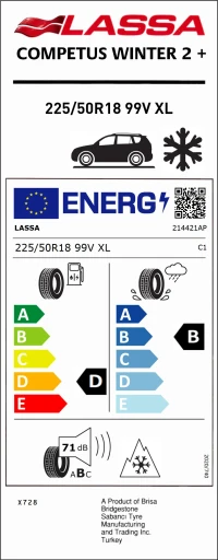Lassa 225/50R18 99V Xl M+S Sfm Competus Wınter 2+ (4X4-Suv) Kış Lastiği (Üretim Yılı:2025) - 2