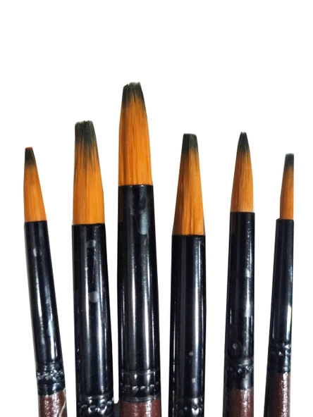 Sulu Boya Fırça Seti 6'lı Resim Fırçası Akrilik Boya Yuvarlak Sivri Uçlu Fırça ürün görseli 1