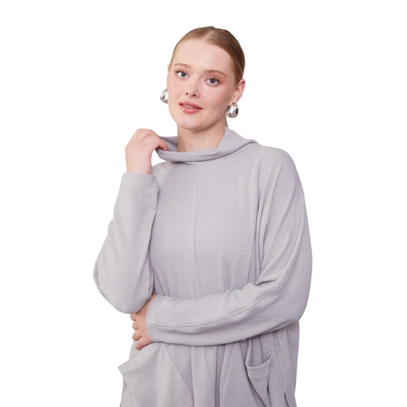 Kadın Cep Detaylı Fitilli İkili Takım 100103 - Resim 4