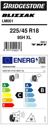 Brıdgestone 225/45R18 95H Xl M+S Sfm Blızzak Lm001 Rft Oto Kış Lastiği (Üretim Yılı:2021) - Resim 4