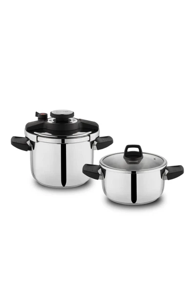 Schafer İkili Düdüklü Tencere Takımı 6,5 + 4 Litre 2'li 4 Parça - Resim 2