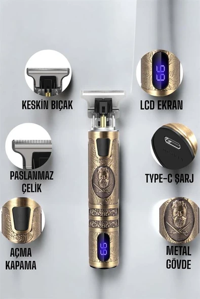 Çizik Tıraş Makinesi Şarjlı Paslanmaz Çelik Bıçaklı Uzun Ömürlü - Resim 3