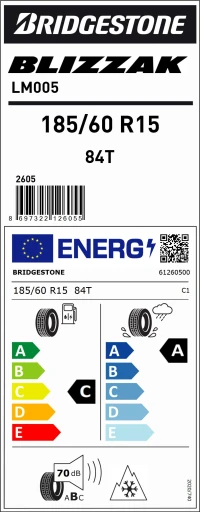 Brıdgestone 185/60R15 84T M+S Sfm Blızzak Lm005 Oto Kış Lastiği (Üretim Yılı:2024) - Resim 4