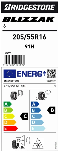 Brıdgestone 205/55R16 91H M+S Sfm Blızzak 6 Oto Kış Lastiği (Üretim Yılı:2025) - Resim 4