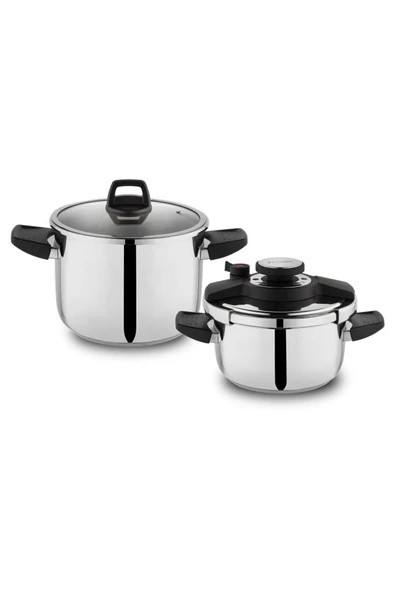 Schafer İkili Düdüklü Tencere Takımı 6,5 + 4 Litre 2'li 4 Parça ürün görseli